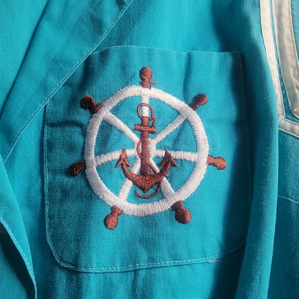Vintage 50s Nautical Sailor Dress M - Picture 6 of 11